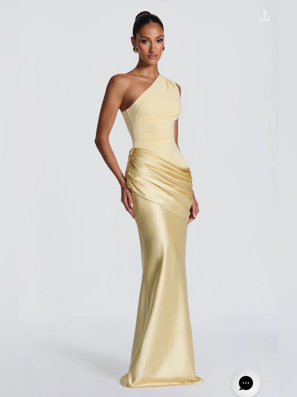 BabyBoo Elegant One-Shoulder Yellow Evening Dress